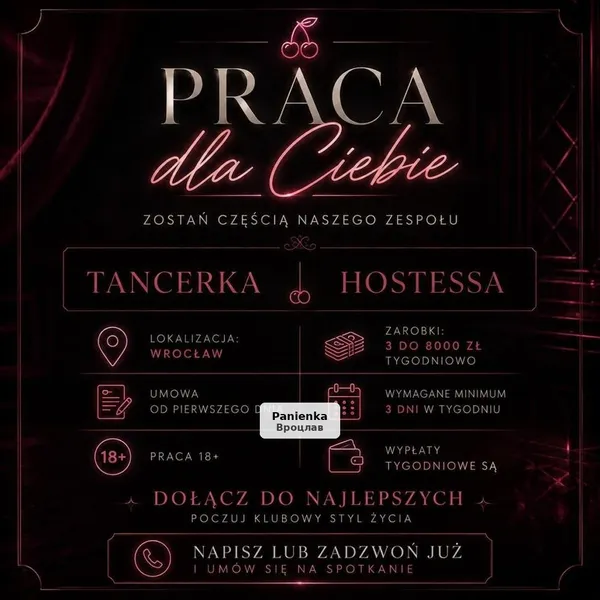 Praca dla tancerki i hostessy w renomowanym klubie